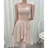 Pink leotard with chiffon skirt